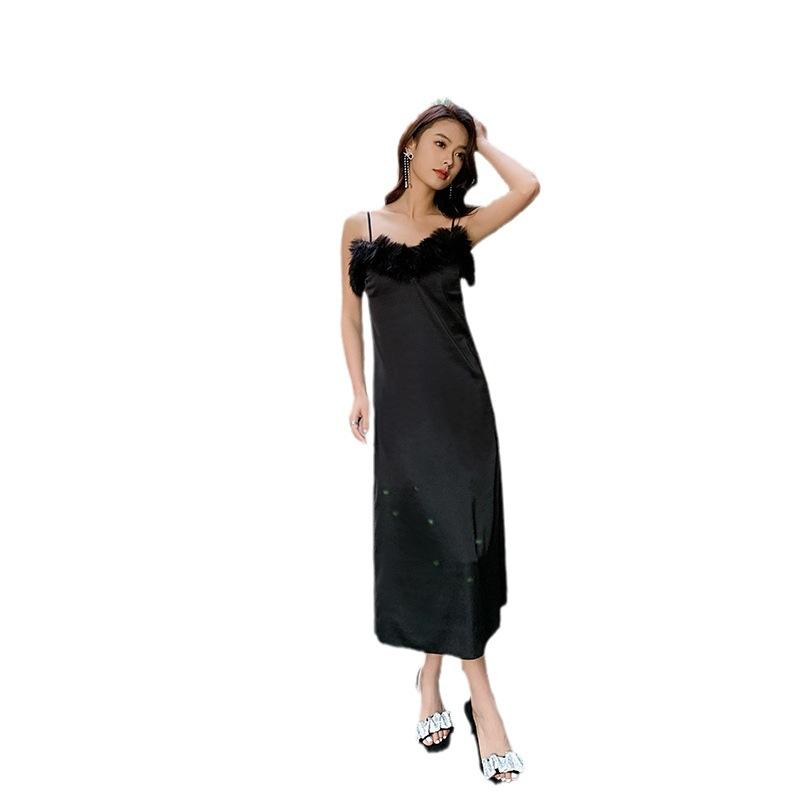 Kleider |  Damen Seidenkleid Mit Spitze Bekleidung Damen